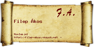 Filep Ákos névjegykártya